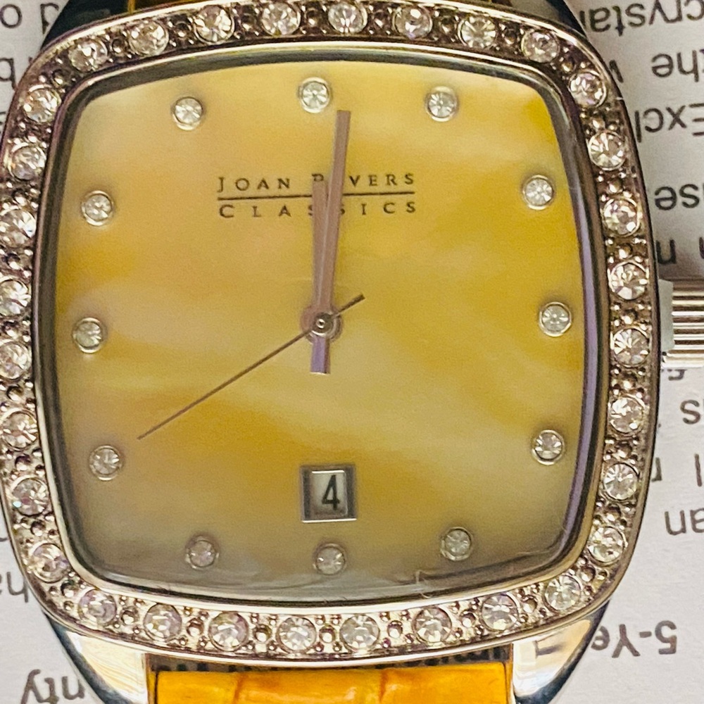 Joan Rivers Gold-Tone Smartwatch with Yellow Dial